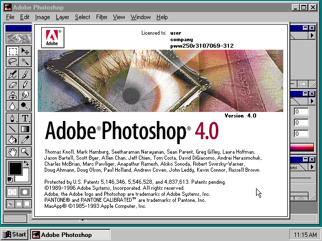 Adobe Photoshop 4 Win - About